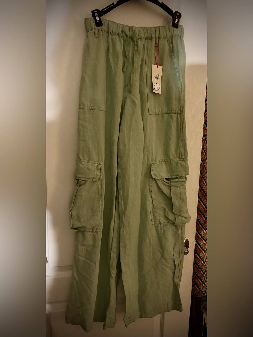 BDG Olive Green Cargo Pants with Utility Pockets- unisex